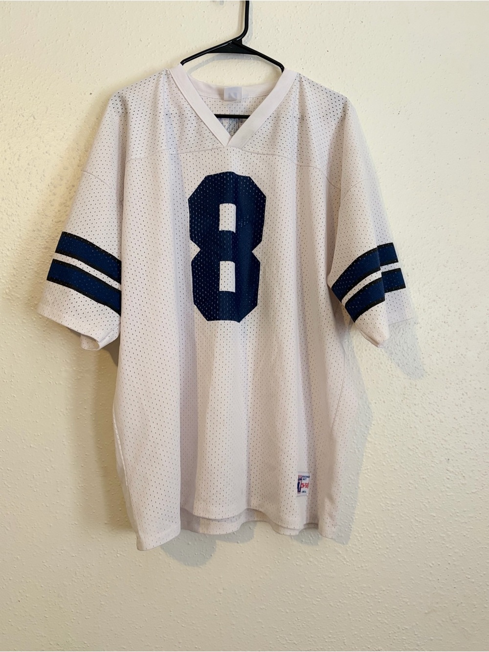 VTG Logo 7 Dallas Cowboys Troy Aikman #8 White Jersey XXL (54/56)